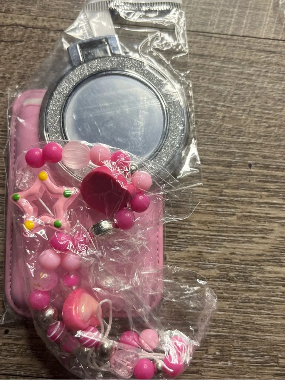 Phone accessories set magnetic wallet ring holder and phone charm keychain set